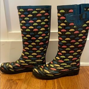 Colorful Umbrella Pattern Rain Boots